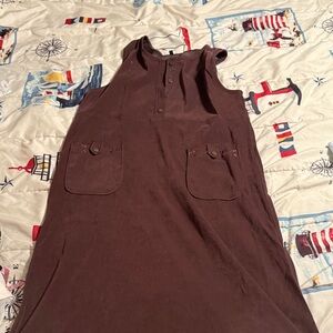 Chic Asymmetrical Brown Dress with Pockets